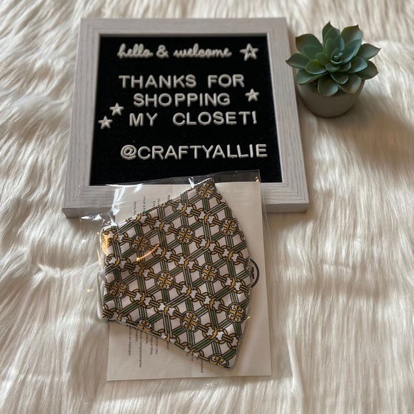 Tory Burch Logo Patterned Face Mask || NWT - Picture 2 of 8